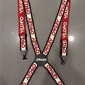 Oakley Red and White Logo suspenders